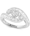 Effy Collection Effy Diamond Round & Baguette Triple Stone Swirl Ring (1 Ct. T.w.) In 14k White Gold In Gold