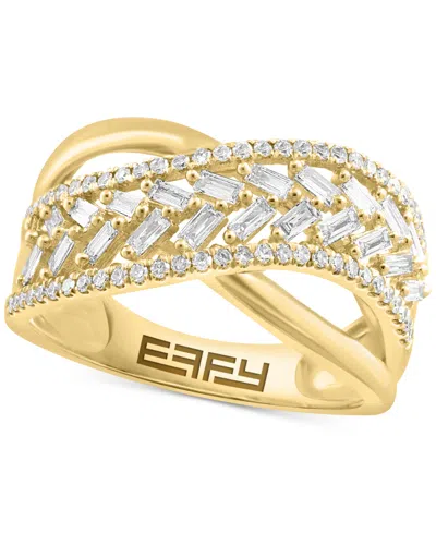 Effy Collection Effy Diamond Sculptural Band Ring (1/2 Ct. T.w.) In 14k Gold In Yellow Gol