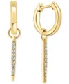 Effy Collection Effy Diamond Spike Dangle Huggie Hoop Earrings (1/6 Ct. T.w.) In Gold-plated Sterling Silver In Gold