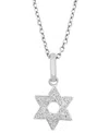 Effy Collection Effy Diamond Star Of David 18" Pendant Necklace (1/10 Ct. T.w.) In Sterling Silver In Sterling Silver