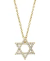 Effy Collection Effy Diamond Star Of David 18" Pendant Necklace (1/4 Ct. T.w.) In 14k Gold In Yellow Gol