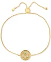 Effy Collection Effy Diamond Star Of David Disc Bolo Bracelet (1/20 Ct. T.w.) In 14k Gold In Gold