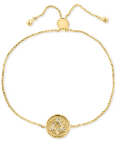 Effy Collection Effy Diamond Star Of David Disc Bolo Bracelet (1/20 Ct. T.w.) In 14k Gold