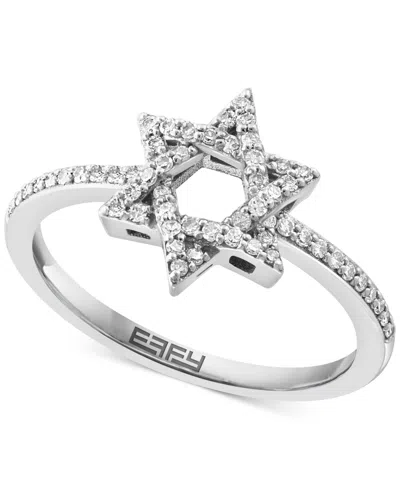 Effy Collection Effy Diamond Star Of David Ring (1/4 Ct. T.w.) In 14k White Gold