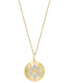 Effy Collection Effy Diamond Star Of David Sunray 18" Pendant Necklace (1/8 Ct. T.w.) In 14k Gold In Yellow Gol