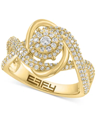 Effy Collection Effy Diamond Swirl Halo Statement Ring (3/4 Ct. T.w.) In 14k Yellow Gold