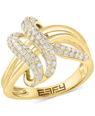 Effy Collection Effy Diamond Swirl Multirow Statement Ring (5/8 Ct. T.w.) In 14k Gold In Yellow Gold
