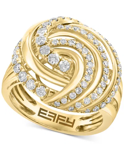 Effy Collection Effy Diamond Swirling Cluster Statement Ring (1 Ct. T.w.) In 14k Gold In Yellow Gold