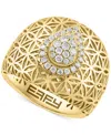 Effy Collection Effy Diamond Teardrop Cluster Floral Lattice Statement Ring (1/3 Ct. T.w.) In 14k Gold In Yellow Gol