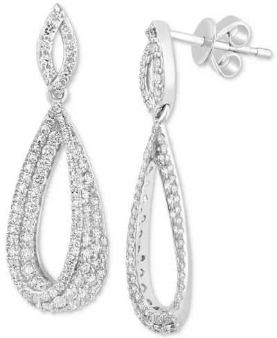 Effy Collection Effy Diamond Teardrop Drop Earrings (1-1/3 Ct. T.w.) In 14k White Gold