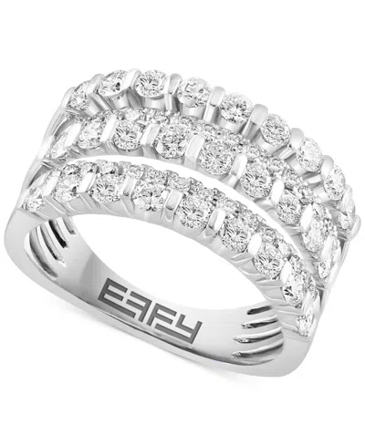 Effy Collection Effy Diamond Three Row Statement Ring (1-1/3 Ct. T.w.) In 14k White Gold