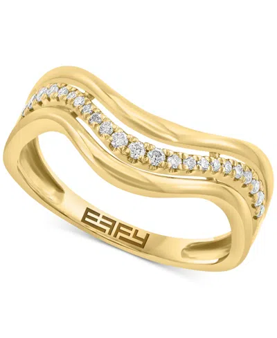 Effy Collection Effy Diamond Wavy Style Statement Ring (1/6 Ct. T.w.) In 14k Gold In Yellow Gold