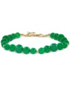 Effy Collection Effy Dyed Green Jade & Polished Bead Bracelet In 14k Gold In Green