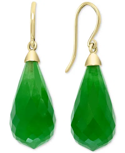 Effy Collection Effy Jade Fancy-cut Briolette Drop Earrings In 14k Gold In Yellow Gold
