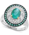 Effy Collection Effy Emerald (1-1/2 Ct. T.w.) & Diamond (1/3 Ct. T.w.) Ring In Sterling Silver In Emerald