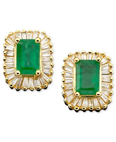 Effy Collection Brasilica By Effy Emerald (1 Ct. T.w.) And Diamond (5/8 Ct. T.w.) In 14k Gold Or 14k White Gold In Emerald,yellow Gold