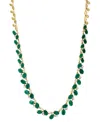 Effy Collection Effy Emerald (13-1/5 Ct. T.w.) & Diamond (1 Ct. T.w.) Vine 18" Collar Necklace In 14k Gold In Green