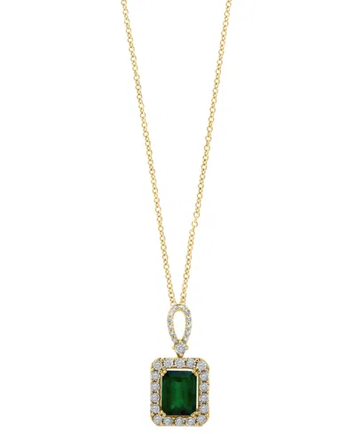 Effy Collection Effy Emerald (2-1/5 Ct. T.w.) & Diamond (1/4 Ct. T.w.) 18" Pendant Necklace In 14k White Gold (also  In Emerald,14k Yellow Gold