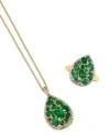 Effy Collection Effy Emerald Diamond Statement Ring Pendant Necklace Earrings Collection In 14k Gold In Emerald