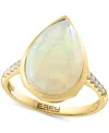 Effy Collection Effy Ethiopian Opal (1-3/8 Ct. T.w.) & Diamond (1/8 Ct. T.w.) Ring In 14k Gold In Yellow Gol
