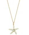 Effy Collection Effy Freshwater Pearl (2-3mm) Starfish 18" Pendant Necklace In 14k Gold In Gold