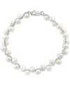 Effy Collection Effy Freshwater Pearl Zigzag Flex Bracelet In Sterling Silver In Silver
