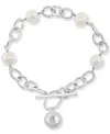 Effy Collection Effy Freshwater Potato Pearl (8mm) Open Link Toggle Bracelet In Sterling Silver In Silver