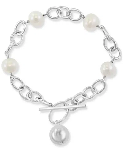 Effy Collection Effy Freshwater Potato Pearl (8mm) Open Link Toggle Bracelet In Sterling Silver