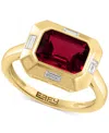Effy Collection Effy Garnet (2-1/2 Ct. T.w.) & White Topaz (1/2 Ct. T.w.) Ring In 14k Gold In Red