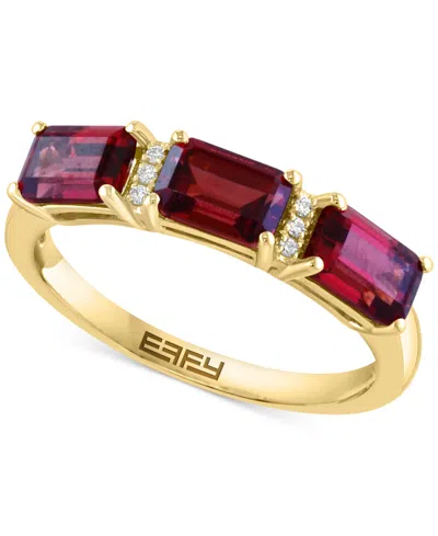 Effy Collection Effy Garnet (2-1/3 Ct. T.w.) & Diamond Accent Ring In 14k Yellow Gold