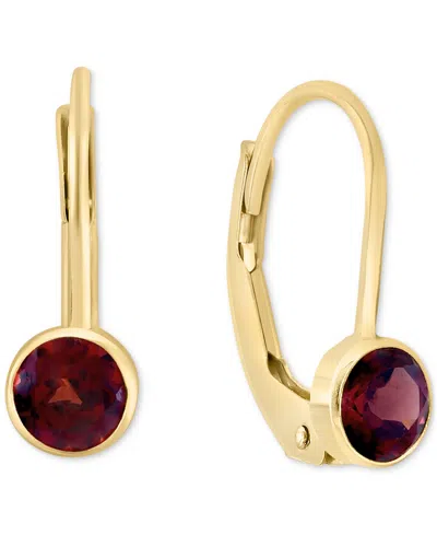Effy Collection Effy Garnet Leverback Drop Earrings (1/2 Ct. T.w.) In 14k Gold (also Available In Peridot, Blue Topa