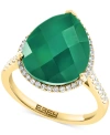 EFFY COLLECTION EFFY GREEN ONYX (7-5/8 CT. T.W.) & DIAMOND (3/8 CT. T.W.) PEAR HALO RING IN 14K GOLD