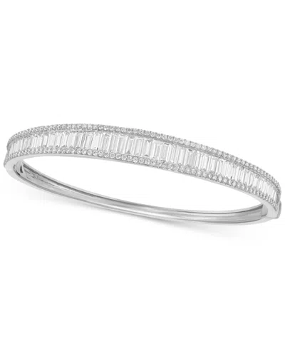 Effy Collection Effy Lab Grown Diamond Baguette & Round Bangle Bracelet (4-1/2 Ct. T.w.) In 14k White Or Yellow Gold In White Gold