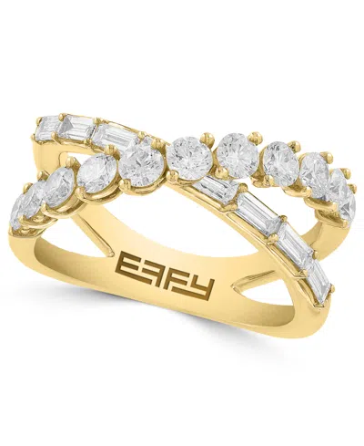 Effy Collection Effy Lab Grown Diamond Crisscross Ring (1-3/8 Ct. T.w.) In 14k Yellow Gold
