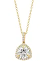 Effy Collection Effy Lab Grown Diamond Halo Pendant Necklace (2-1/4 Ct. T.w.) In 14k Gold, 17" + 1" Extender
