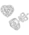 Effy Collection Effy Lab Grown Diamond Heart & Round Halo Stud Earrings (1-7/8 Ct. T.w.) In 14k White Gold In White Gold