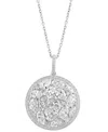 Effy Collection Effy Lab Grown Diamond Mixed Cut Cluster Pendant Necklace (3-1/4 Ct. T.w.) In 14k White Gold, 17" + 