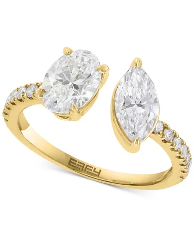 Effy Collection Effy Lab Grown Diamond Mixed-cut Cuff Ring (1-7/8 Ct. T.w.) In 14k Gold In Yellow Gold