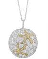 Effy Collection Effy Lab Grown Diamond Mixed-cut Starfish 18" Pendant Necklace (3-1/2 Ct. T.w.) In 14k Two-tone Gold In Two-tone Gold