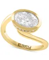 Effy Collection Effy Lab Grown Diamond Oval & Round Bezel Halo Swirl Ring (2-1/8 Ct. T.w.) In 14k Gold In Yellow Gold