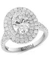 Effy Collection Effy Lab Grown Diamond Oval & Round Double Halo Ring (2-7/8 Ct. T.w.) In 14k White Gold In White Gold