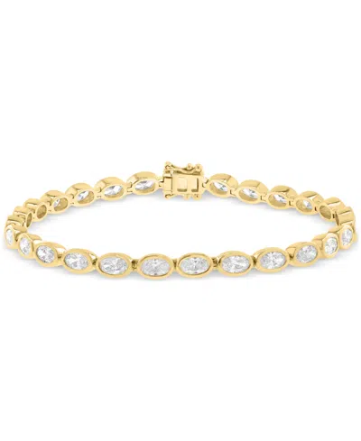 Effy Collection Effy Lab Grown Diamond Oval Bezel Tennis Bracelet (4-7/8 Ct. T.w.) In 14k Gold