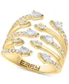 Effy Collection Effy Lab Grown Diamond Pear & Round Multirow Statement Ring (1-1/20 Ct. T.w.) In 14k Gold In Yellow Gold