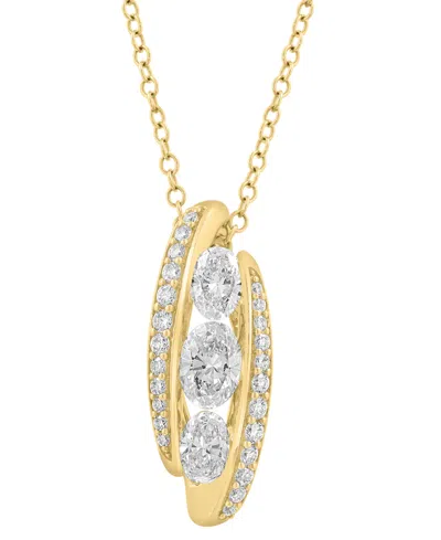 Effy Collection Effy Lab Grown Diamond Pendant Necklace (7/8 Ct. T.w.) In 14k Yellow Gold, 17" + 1" Extender