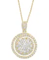 Effy Collection Effy Lab Grown Diamond Spiral Cluster 18" Pendant Necklace (2-5/8 Ct. T.w.) In 14k Gold In Gold