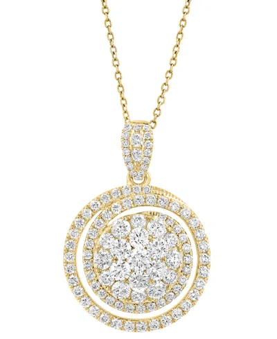 Effy Collection Effy Lab Grown Diamond Spiral Cluster 18" Pendant Necklace (2-5/8 Ct. T.w.) In 14k Gold
