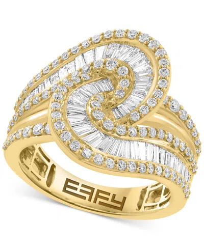 Effy Collection Effy Lab Grown Diamond Statement Ring (1-3/8 Ct. T.w.) In 14k Yellow Gold