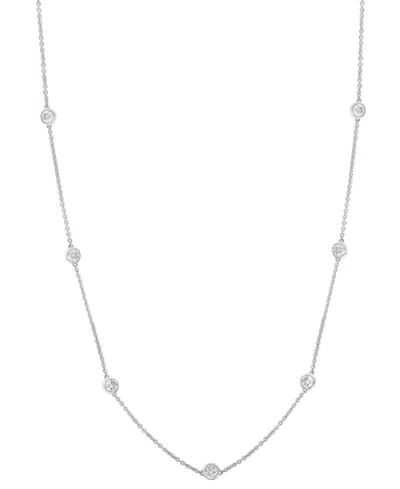 Effy Collection Effy Lab Grown Diamond Station Necklace (2 Ct. T.w.) In 14k White Gold, 20" + 2" Extender