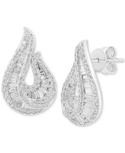 Effy Collection Effy Lab Grown Diamond Tear-shape Drop Earrings (1-1/5 Ct. T.w.) In 14k White Gold