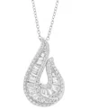 Effy Collection Effy Lab Grown Diamond Tear-shape Pendant Necklace (1-1/5 Ct. T.w.) In 14k White Gold, 17" + 1" Exte In Gold